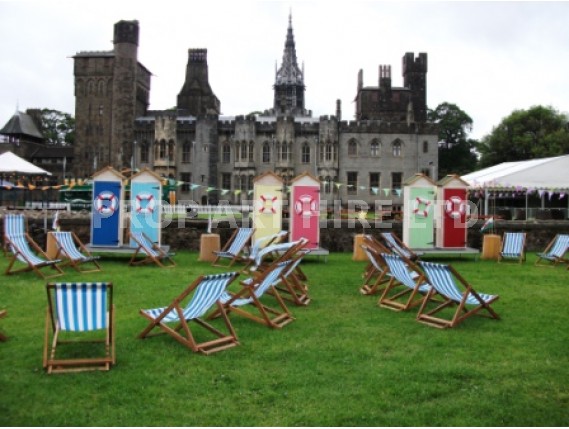Beach Huts At Cardiff Castle - Event Design - Prop Art Hire
